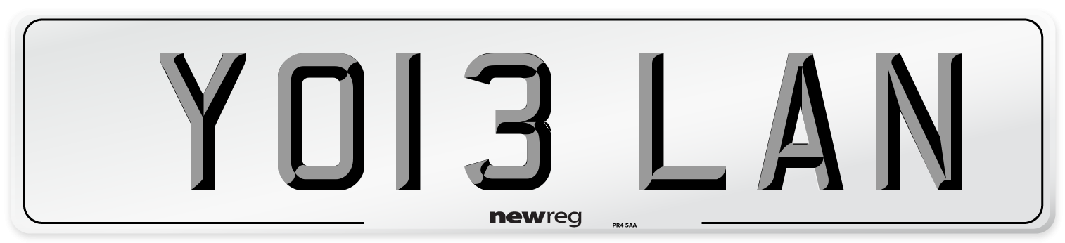 YO13 LAN Number Plate from New Reg